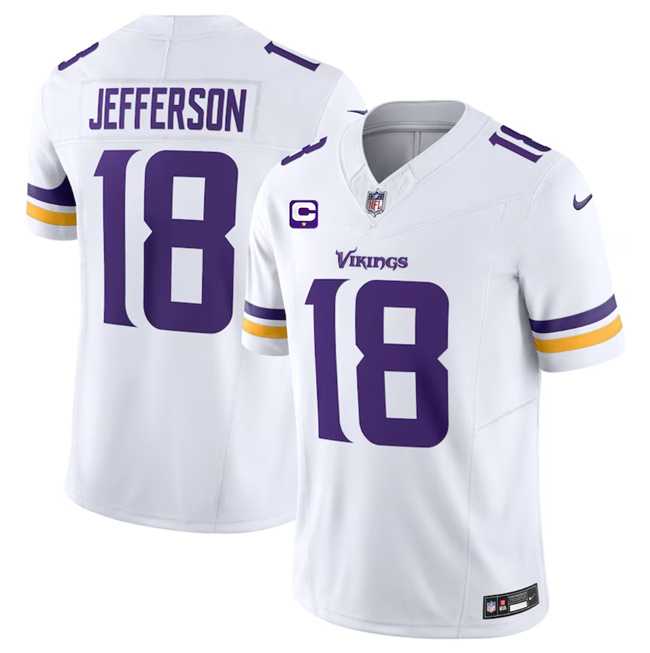 Men & Women & Youth Minnesota Vikings #18 Justin Jefferson White 2023 F.U.S.E. With 1-Star C Patch Vapor Untouchable Limited Jersey->minnesota vikings->NFL Jersey